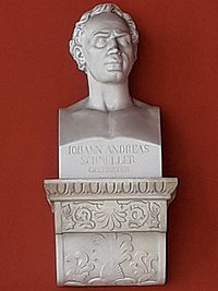 Bust of Johann Andreas Schmeller in the Munich Hall of Fame on Theresienhöhe (source: Felicitas Erhard).