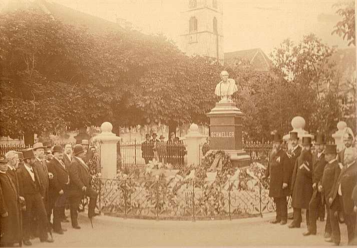 Enthüllung des Schmeller-Denkmals in Tirschenreuth am 20. Juli 1891 (Quelle: Schmeller-Gesellschaft, Tirschenreuth)