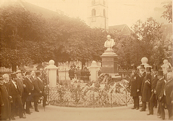 The unveiling of the Schmeller Memorial in Tirschenreuth on the 20th of July 1891 (source: Schmeller-Gesellschaft, Tirschenreuth)